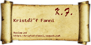 Kristóf Fanni névjegykártya