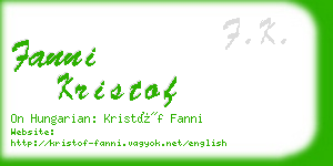 fanni kristof business card